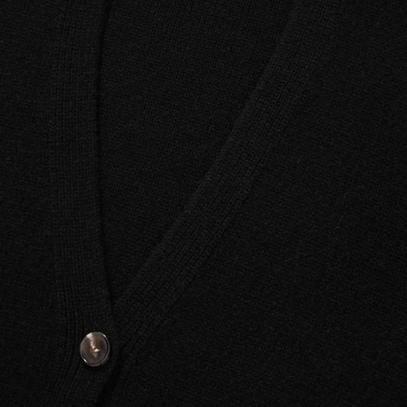 CHICJOC Scarlet Style Cashmere Cardigan Deep V-neck black size 38 - Picture 11 of 15